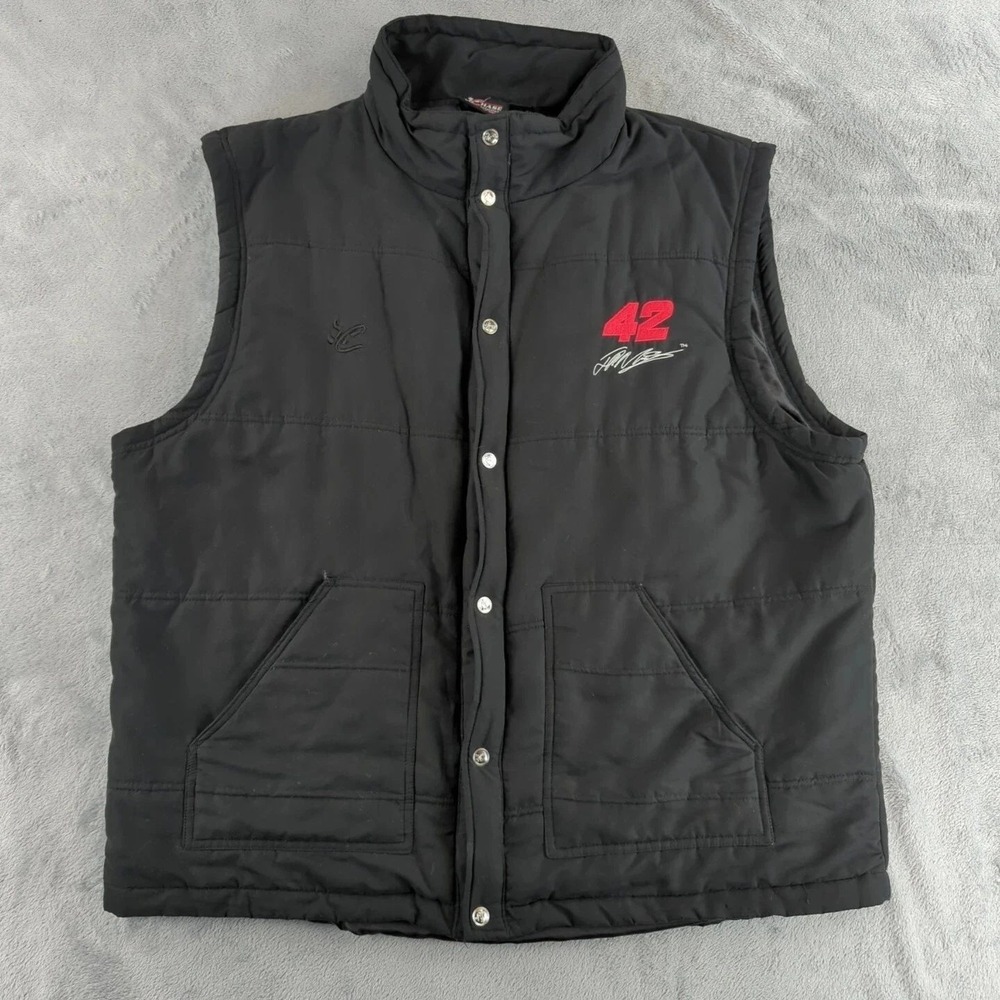 Chase Authentics NASCAR Vest Jacket Mens XL Black Red Juan Pablo Montoya 42